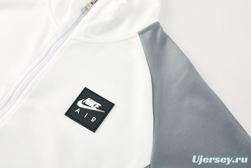 2025 NIKE WHITE/Grey Full Zipper Jacket +Long Pants