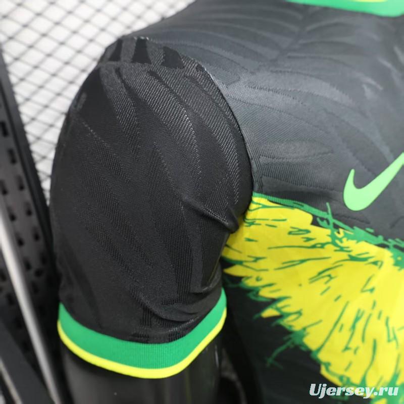 Player Version 2025 Brazil Black with Eagle Print Jersey