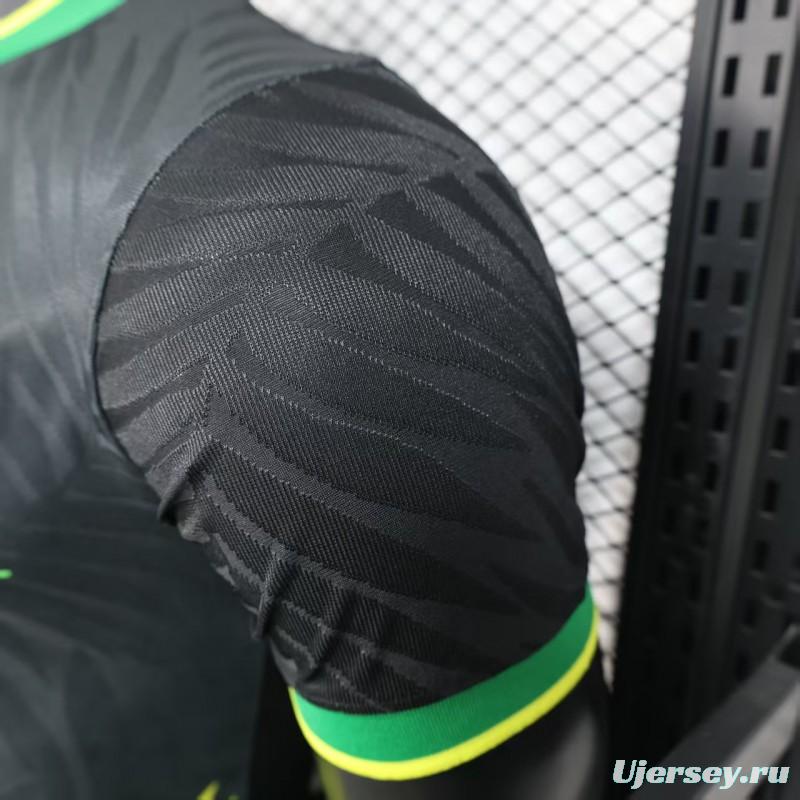 Player Version 2025 Brazil Black with Eagle Print Jersey