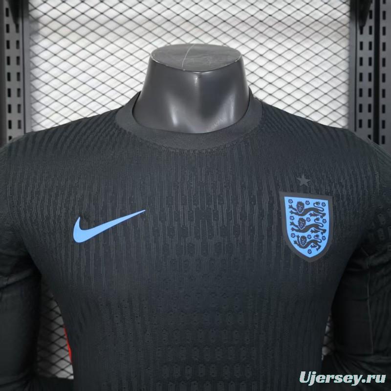 Player Version 2025 England Away Black Long Sleeve Jersey