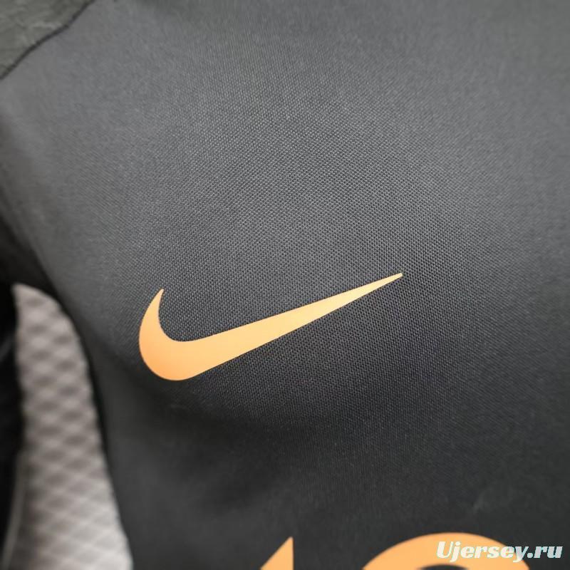 Player Version 25/26 Al-Ahli Black Champion Jersey With Golden Sponsor