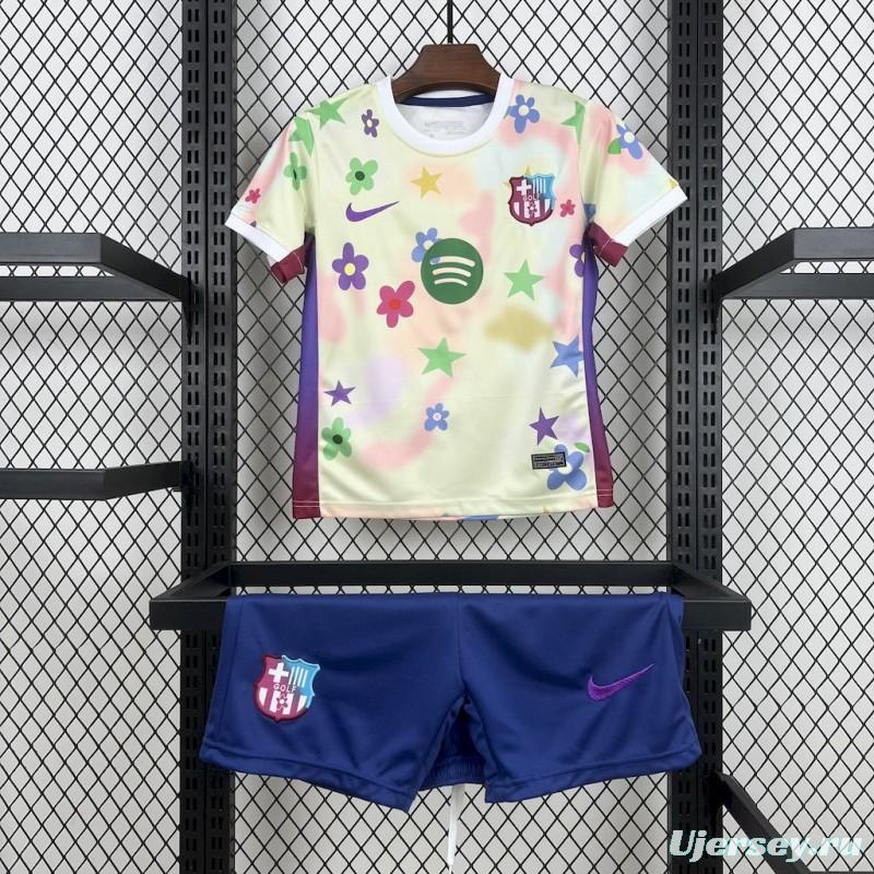 2025/26 Kids Barcelona Flower Special Edition Jersey