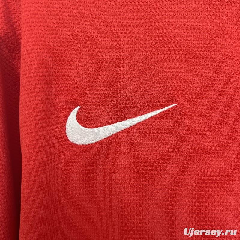 13/14 Retro Long Sleeve Manchester United Home Jersey