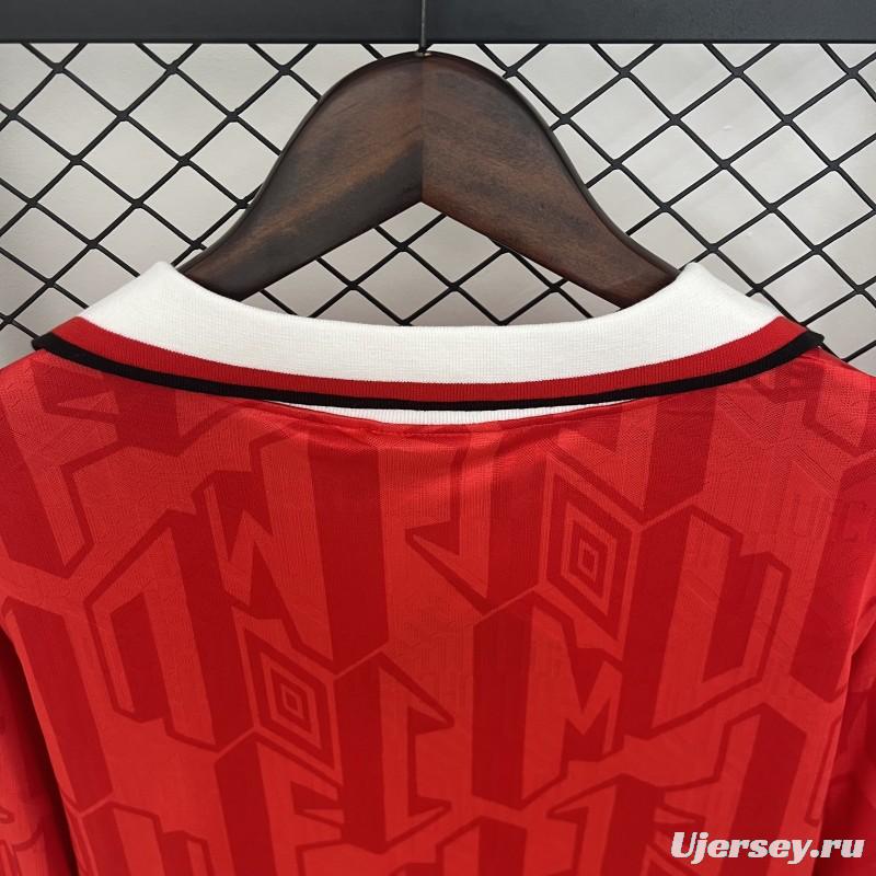 92/94 Retro Long Sleeve Manchester United Home Jersey