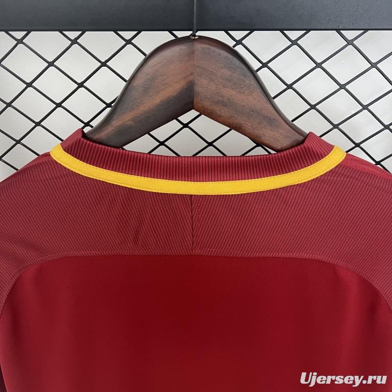 Retro 17/18 Roma Home Long Sleeve Jersey