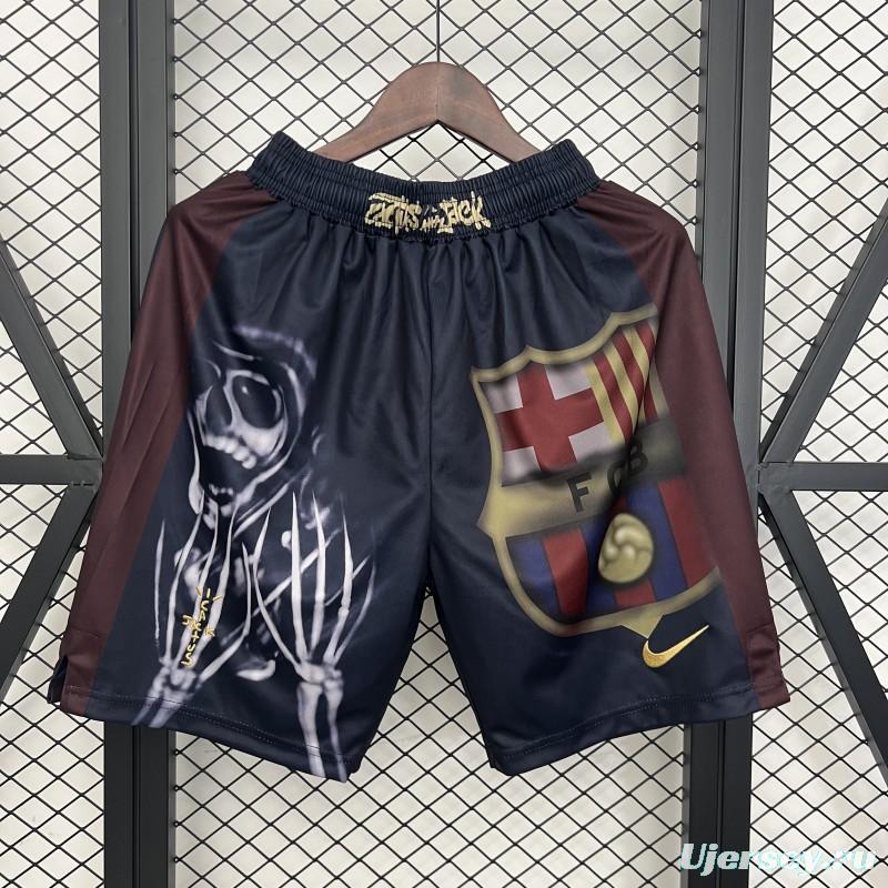 25/26 Barcelona x Cactus Jack Skeleton Home 'Black' Shorts