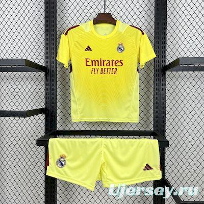 2025/26 Kids Real Madrid Yellow Goalkeeper Kit