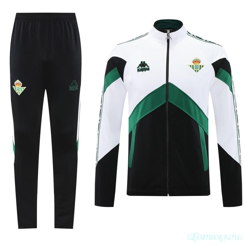 25/26 Real Betis WHITE/Black/Green Full Zipper Jacket + Long Pants