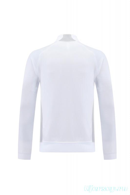 25/26 Real Madrid Grey/White Full Zipper Jacket + Long Pants