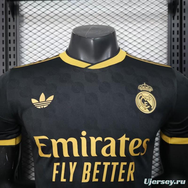Player Version 25/26 Real Madrid Black with Gold Trim Jersey