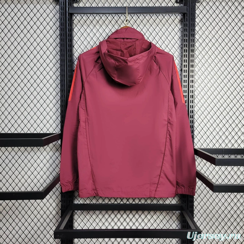 25/26 Bayern Munich Jacket Wine Windbreaker