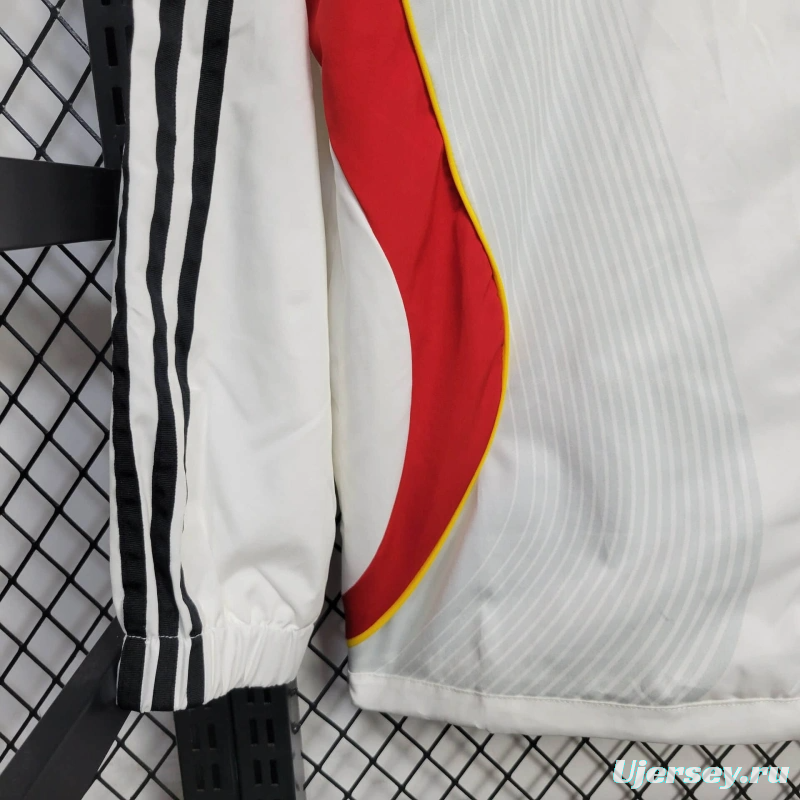 2025 Germany Jacket White/Red Windbreaker