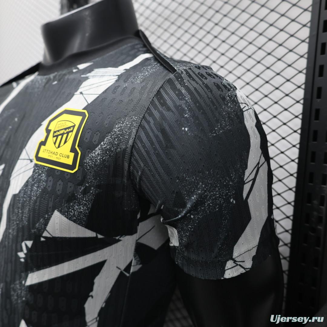 Player Version 25/26 FC 
Al-Ittihad Black with Abstract Camouflage Pattern Jersey