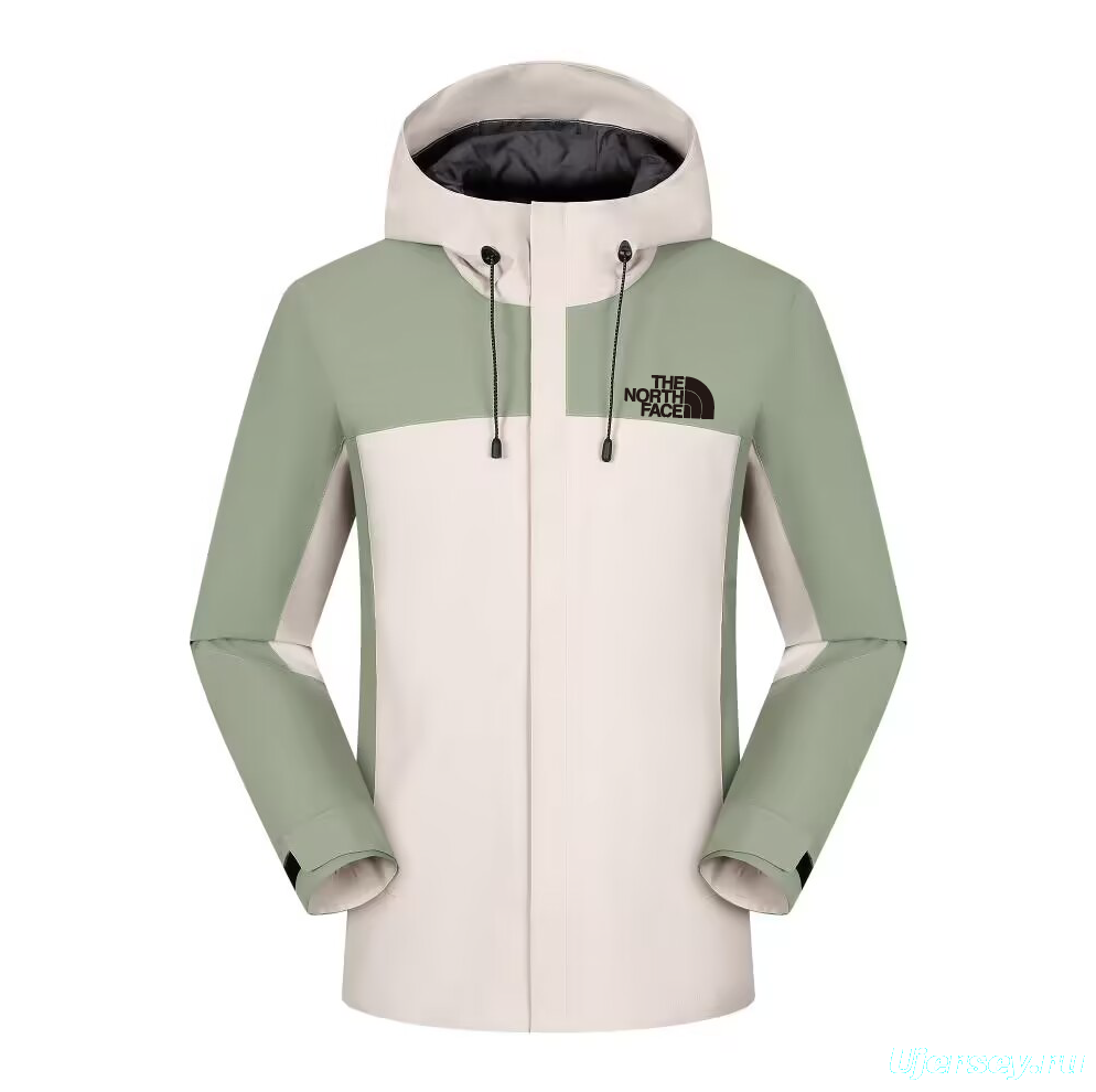 2025 The North Face Alpine Terrain Jacket - Sage Green/Cream Colorblock with Adjustable Hood