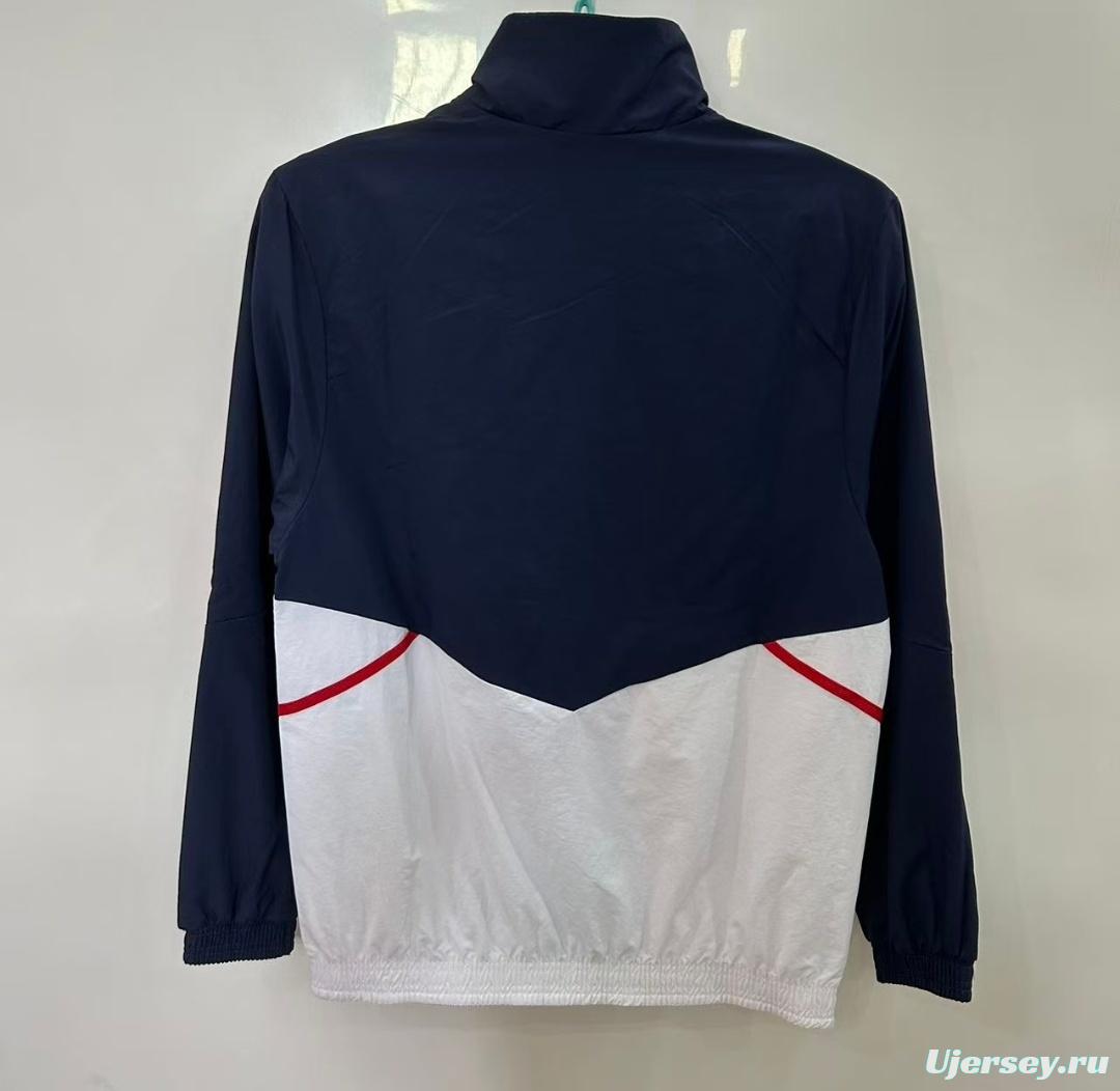 25/26 Arsenal Navy & White with Pink Stripes Windbreaker