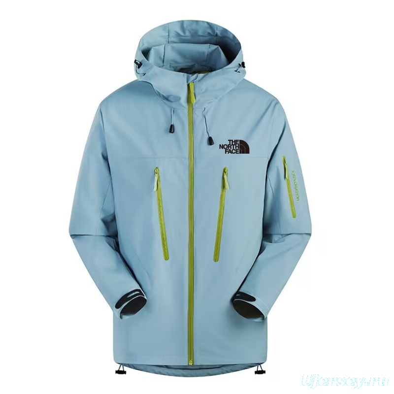 2025 The North Face Light Blue Long Waterproof Jacket
