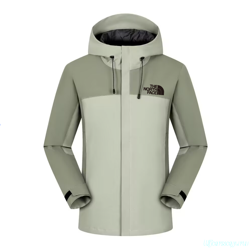 2025 The North Face Alpine Terrain Jacket - Sage Green/Cream Colorblock with Adjustable Hood
