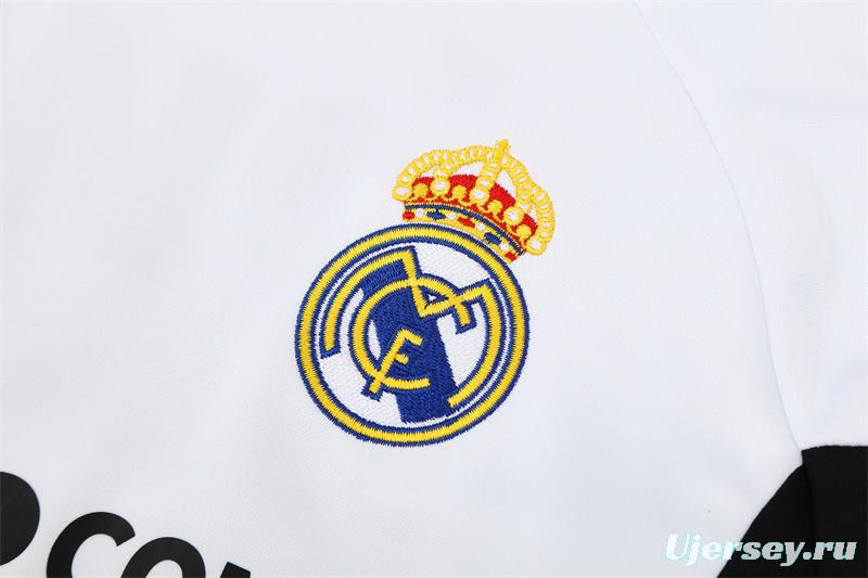 Retro 08/09 Real Madrid White Half Zipper Jacket