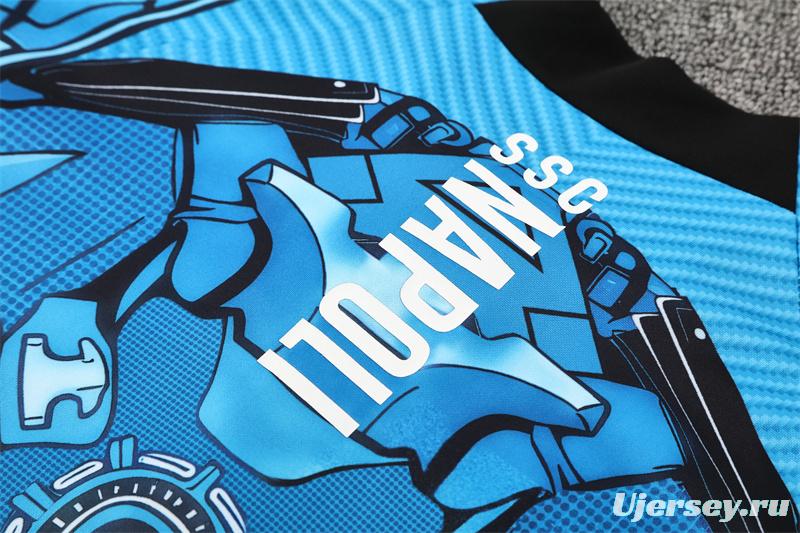 25/26 Napoli Light Blue Camouflage Half Zipper Jacket+Long Pants