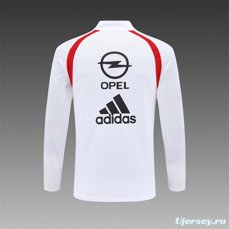 Retro 03/04 AC Milan White Half Zipper Jacket