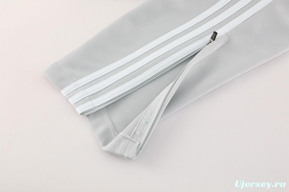 25/26 Real Madrid Grey Full Zipper Jacket + Long Pants