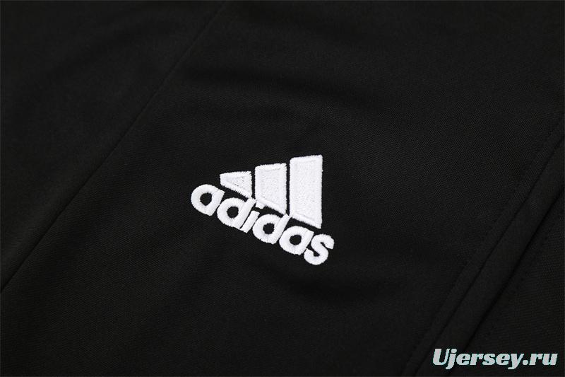 Retro 04/05 Real Madrid Black Half Zipper Jacket+Long Pants