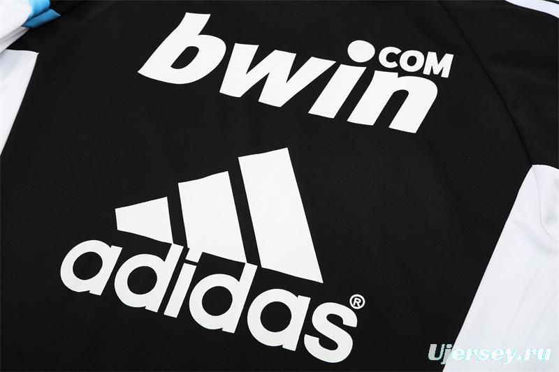 Retro 08/09 Real Madrid Black Half Zipper Jacket+Long Pants