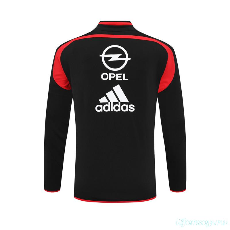 Retro 04/05 AC Milan Black Half Zipper Jacket+Long Pants