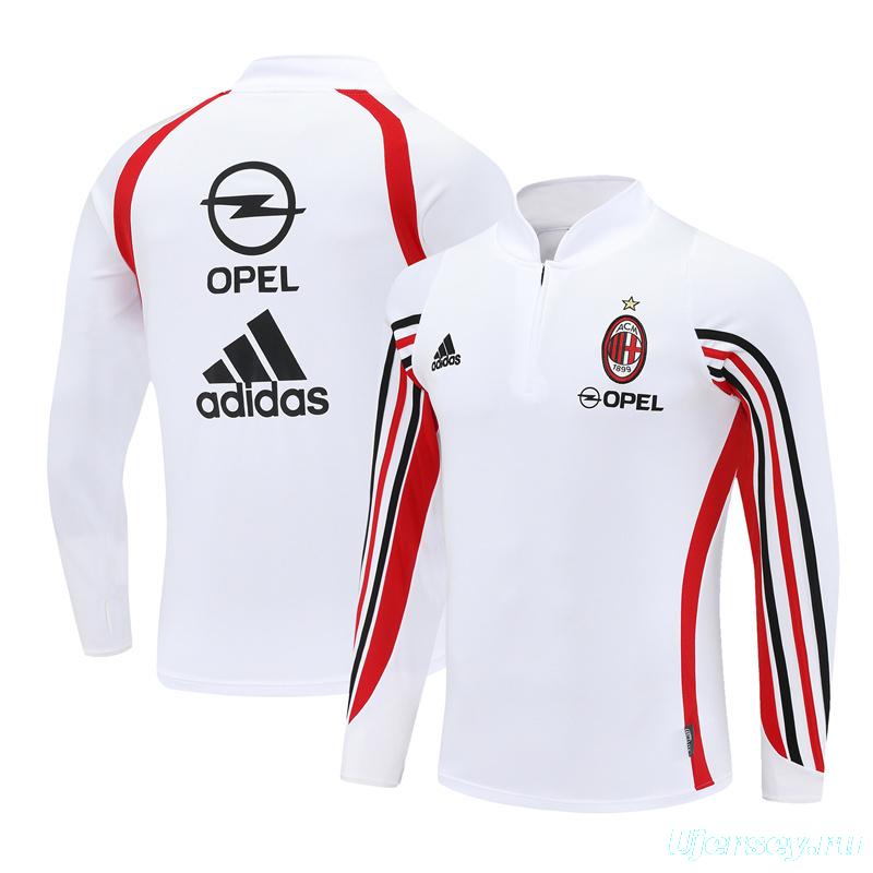 Retro 03/04 AC Milan White Half Zipper Jacket