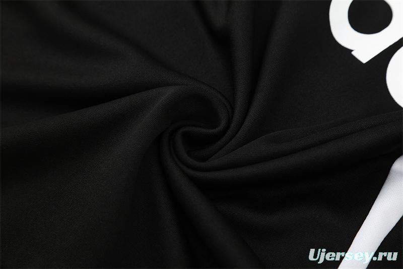 Retro 08/09 Real Madrid Black Half Zipper Jacket+Long Pants