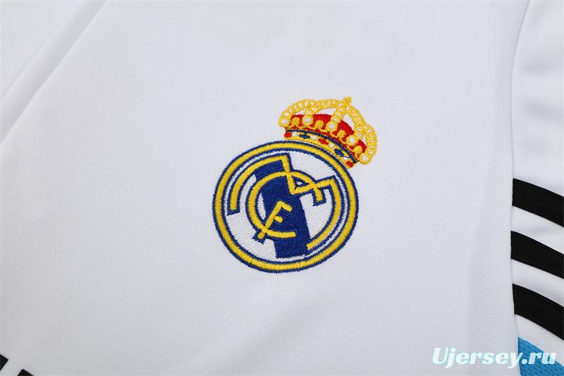 Retro 03/04 Real Madrid White Half Zipper Jacket