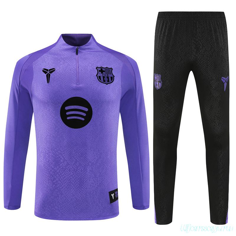 25/26 Barcelona Purple Joint Edition Half Zipper Jacket+Long Pants