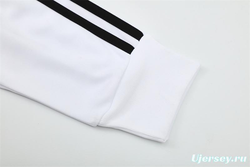 Retro 08/09 Real Madrid White Half Zipper Jacket