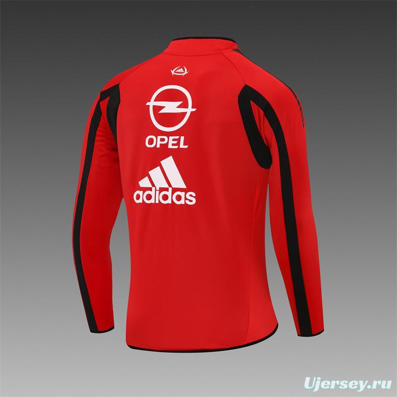 Retro 05/06 AC Milan Red Half Zipper Jacket+Long Pants