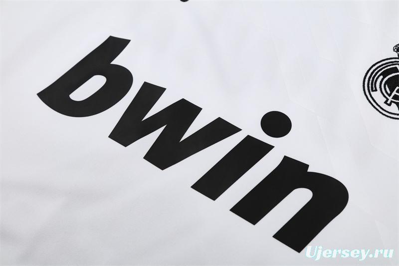 Retro 11/12 Real Madrid White Half Zipper Jacket