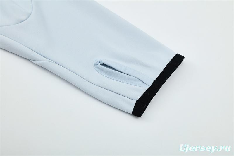 Retro 04/05 Real Madrid Light Grey Half Zipper Jacket