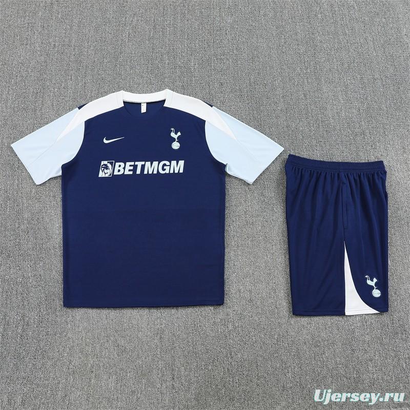 25/26 Tottenham Hotspur Royal Blue with XS Short Sleeve+Soccer Shorts