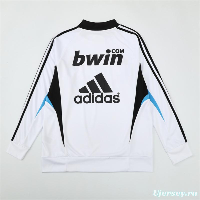 Retro 08/09 Real Madrid White Half Zipper Jacket