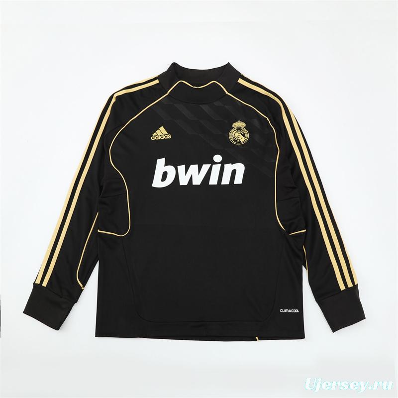 Retro 11/12 Real Madrid Black Half Zipper Jacket+Long Pants