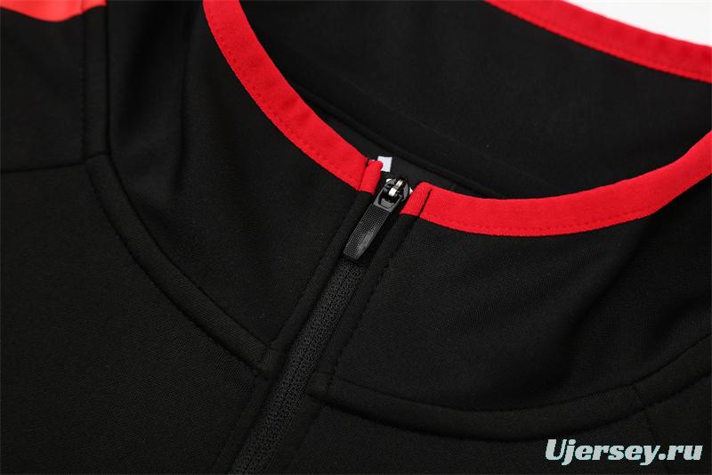 Retro 05/06 AC Milan Black Half Zipper Jacket+Long Pants