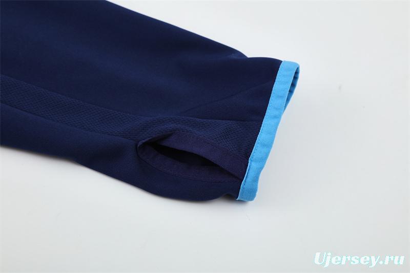 Retro 05/06 Real Madrid Royal Blue Half Zipper Jacket+Long Pants