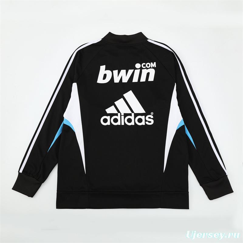 Retro 08/09 Real Madrid Black Half Zipper Jacket+Long Pants