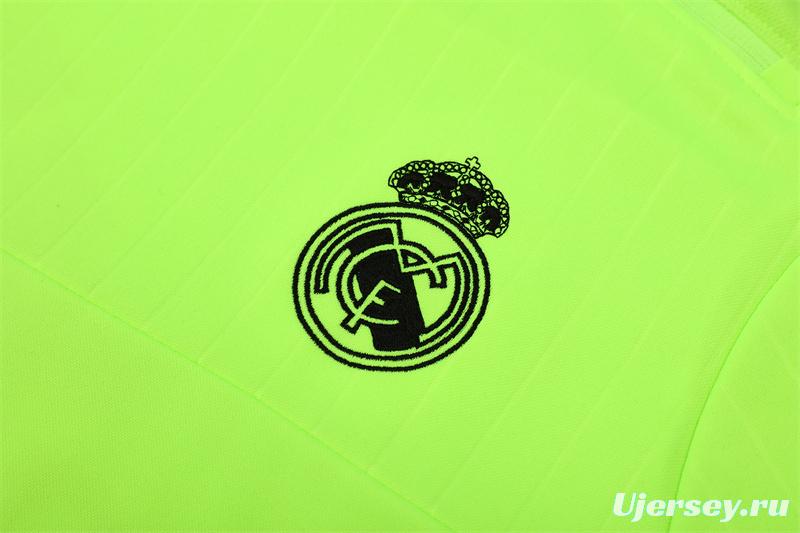 Retro 15/16 Real Madrid Fluorescent Green Half Zipper Jacket
