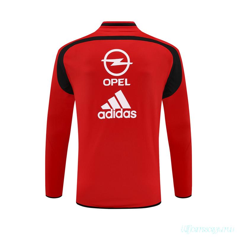 Retro 04/05 AC Milan Red Half Zipper Jacket+Long Pants