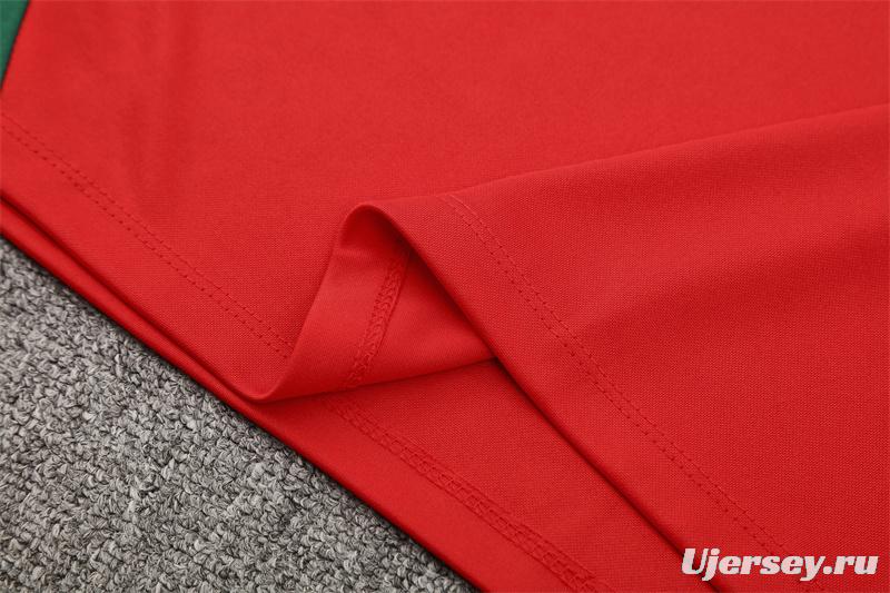 25/26 Portugal Red Half Zipper Jacket+Long Pants