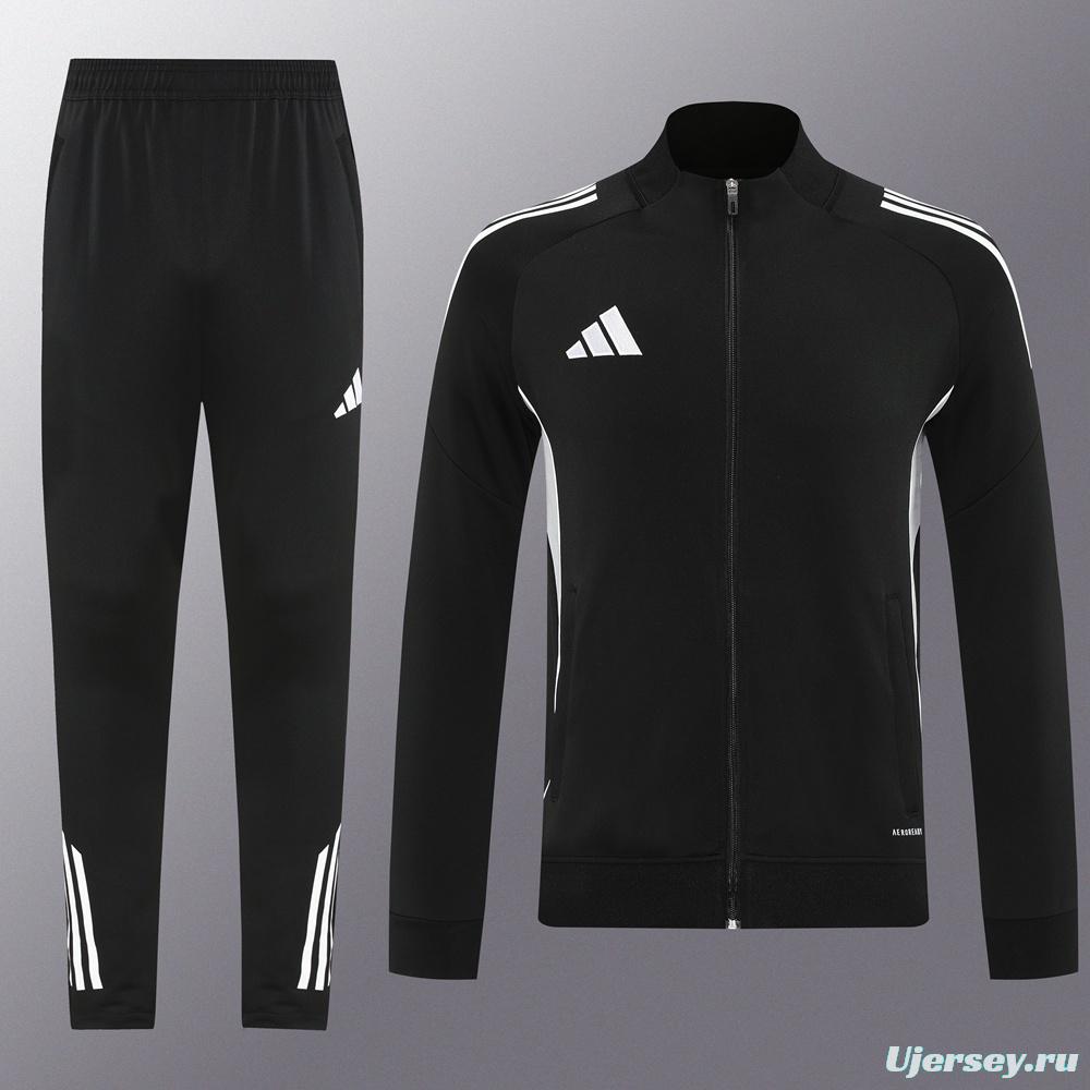 2025 Adidas Black Full Zipper Jacket + Long Pants