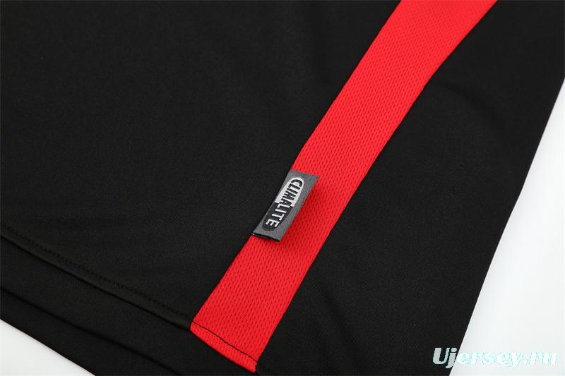 Retro 03/04 AC Milan Black Half Zipper Jacket+Long Pants