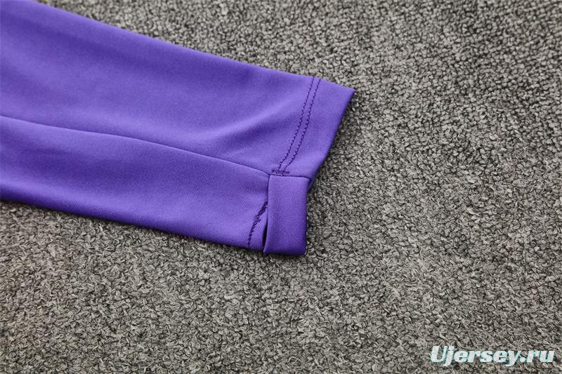 25/26 Barcelona Purple Joint Edition Half Zipper Jacket+Long Pants