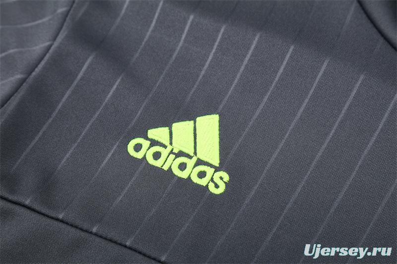 Retro 15/16 Real Madrid Dark Grey Half Zipper Jacket