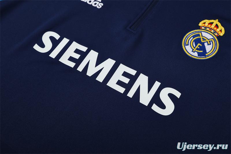 Retro 05/06 Real Madrid Royal Blue Half Zipper Jacket+Long Pants